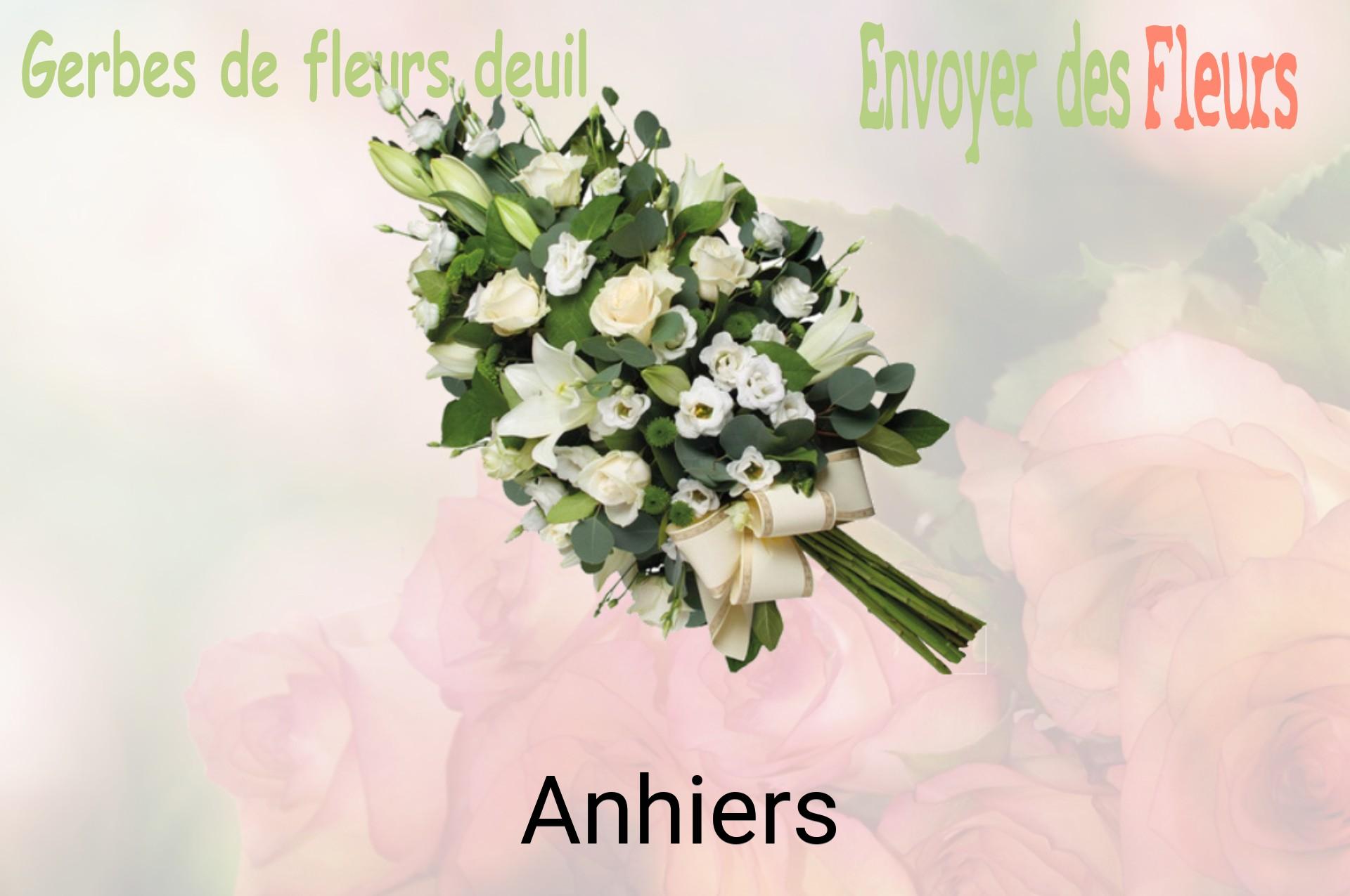 Gerbe de fleurs de deuil livrée à Anhiers